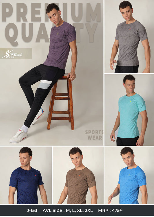 J-153 Men's Crew Neck AOP Slim Fit Half Sleeve T-Shirt | 6 Pcs Packing