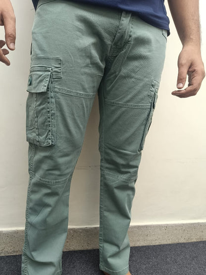 Premium Mint Green Cargo Pants – Six Pocket Ankle Length