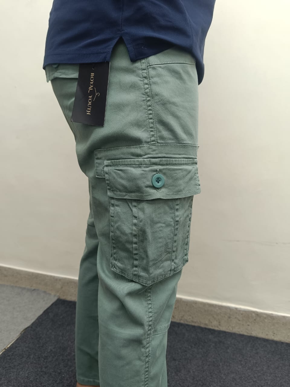 Premium Mint Green Cargo Pants – Six Pocket Ankle Length