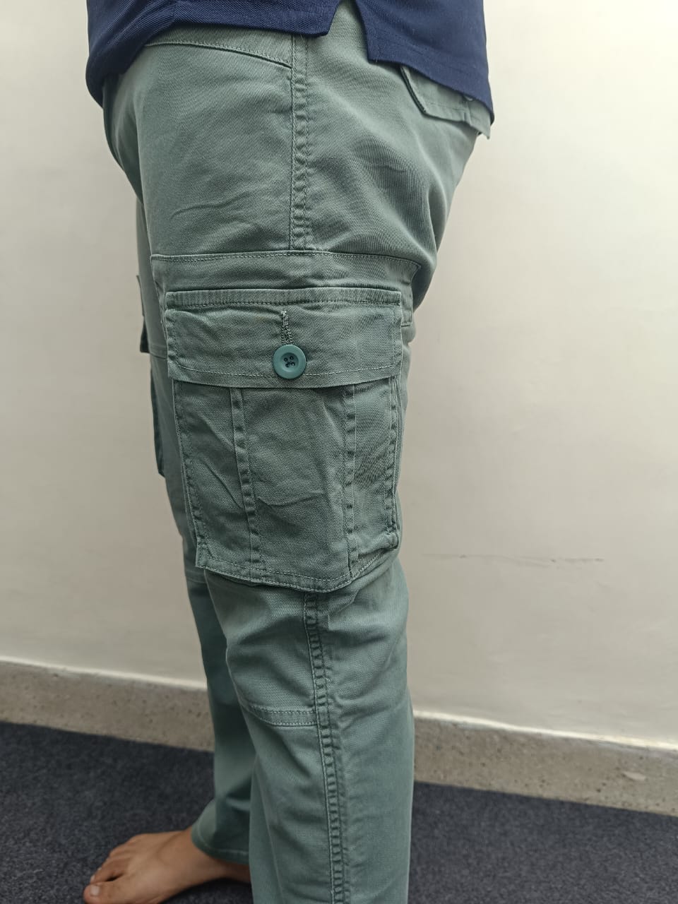 Premium Mint Green Cargo Pants – Six Pocket Ankle Length