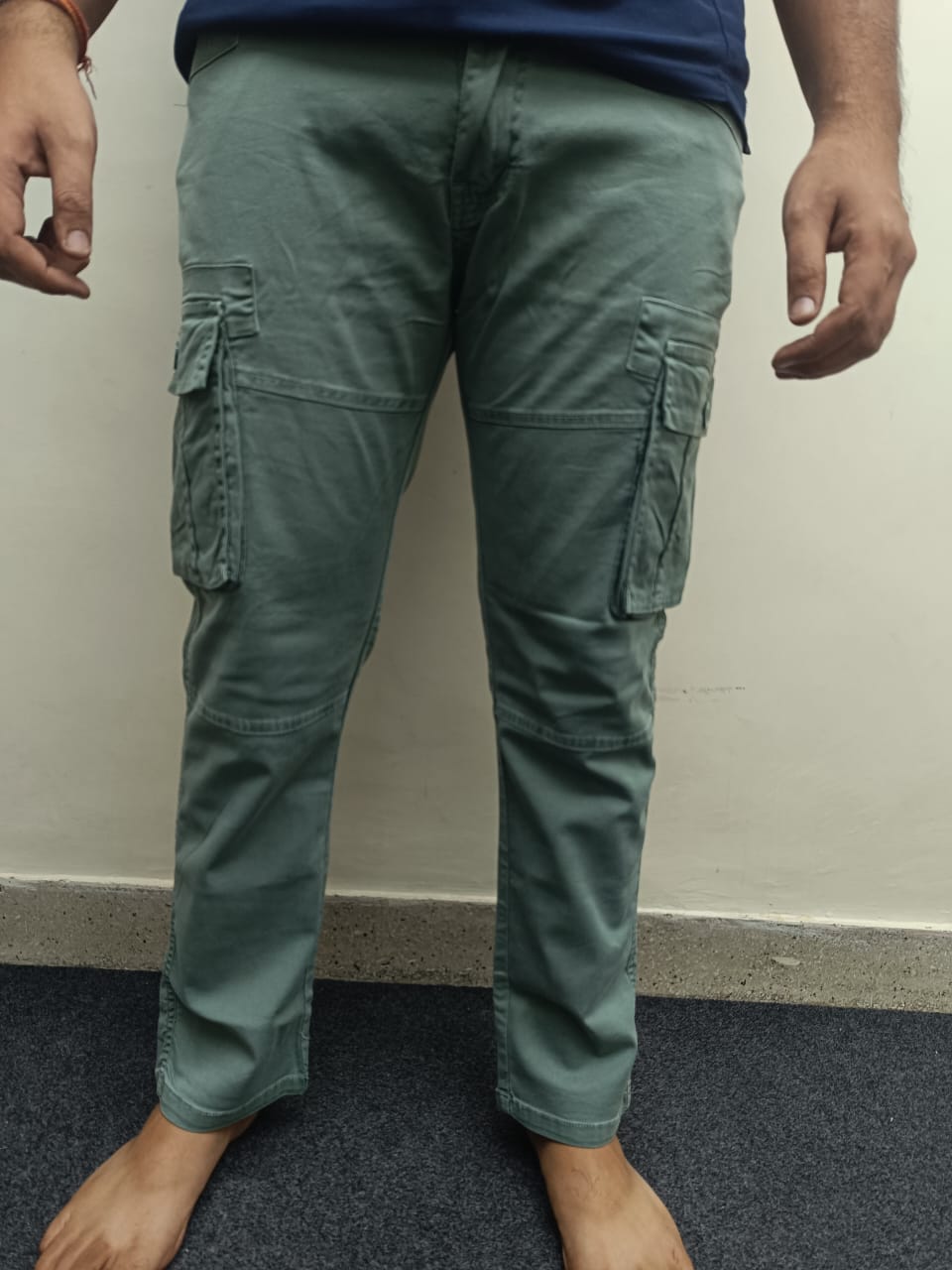 Premium Mint Green Cargo Pants – Six Pocket Ankle Length