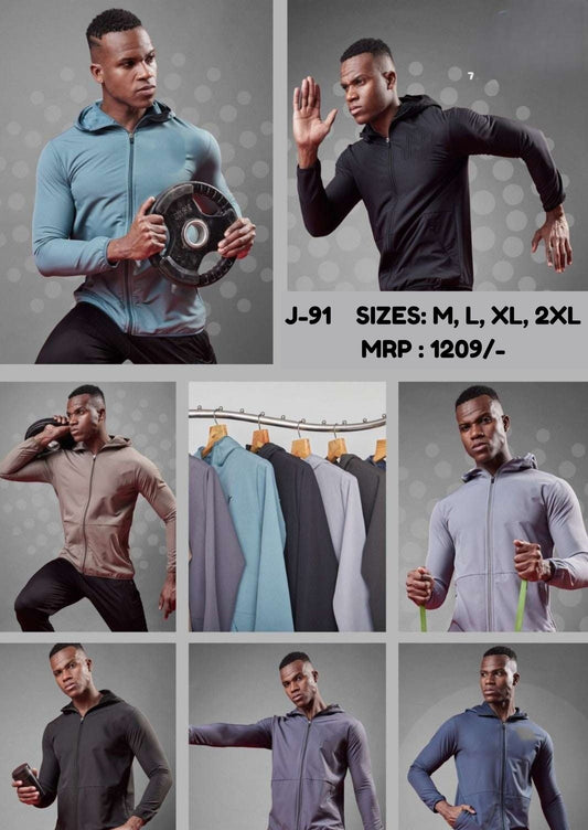 Men Solid Slim Fit Mock Neck Jacket at Wholesale Price J 91 | 8 Pcs Box