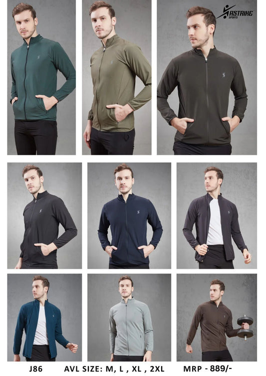 Men Solid Slim Fit Mock Neck Jacket at Wholesale Price J 86 | 8 Pcs Box