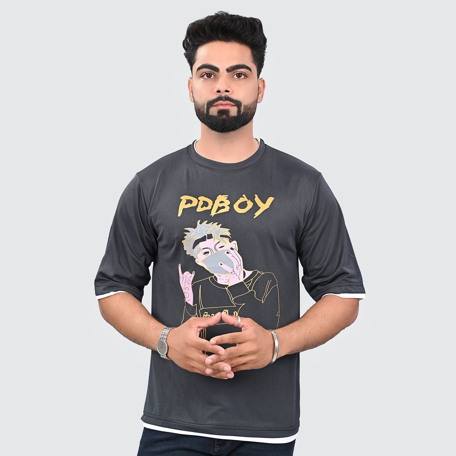 Half Polyester Print T-Shirts