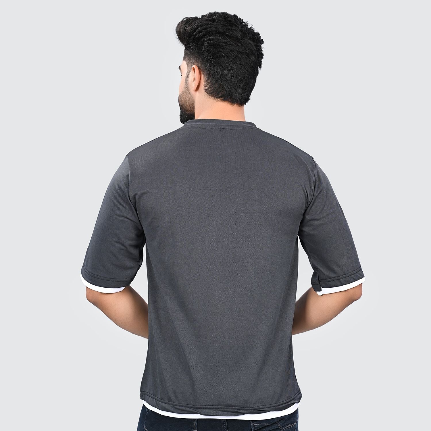 Half Polyester Print T-Shirts