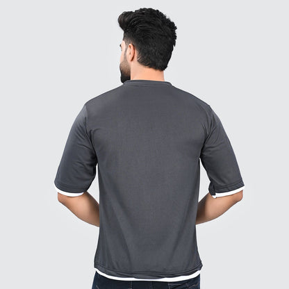 Half Polyester Print T-Shirts