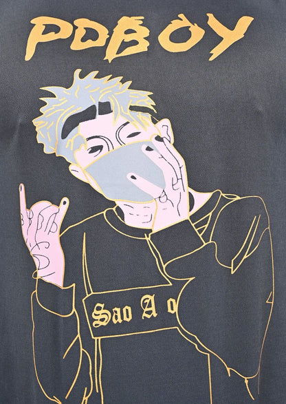 Half Polyester Print T-Shirts