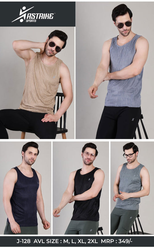 Men Slim Fit Crew Neck Innerwear Vest at Wholesale Price J-128 | 6 Pcs Box