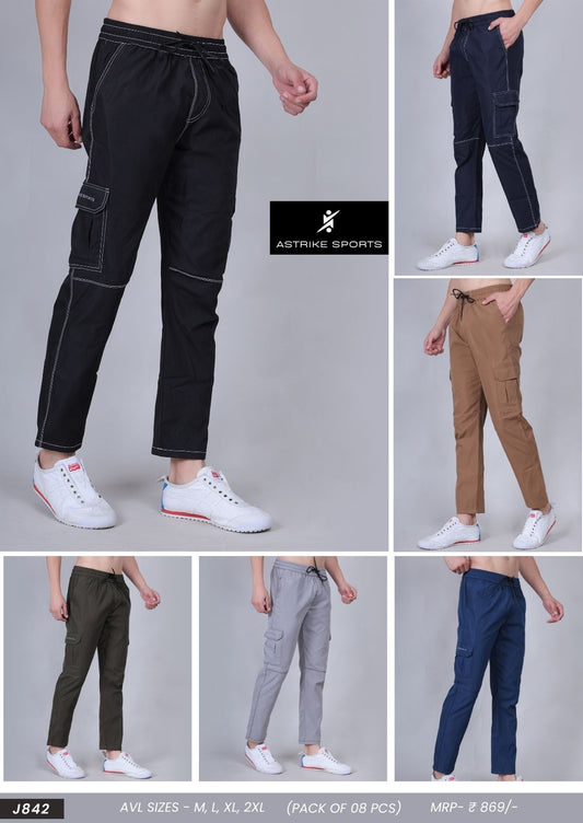 Men Mid-Rise Cargo Pants at wholesale J 842 | 8 Pcs Packing