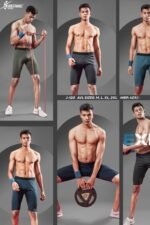 Men’s Solid Slim Fit Compression Shorts Tights – Flexion Sports & Gym Wear | Wholesale Price | Box Pack of 6 Pcs