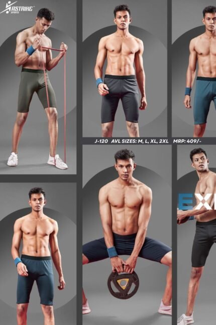 Men’s Solid Slim Fit Compression Shorts Tights – Flexion Sports & Gym Wear | Wholesale Price | Box Pack of 6 Pcs