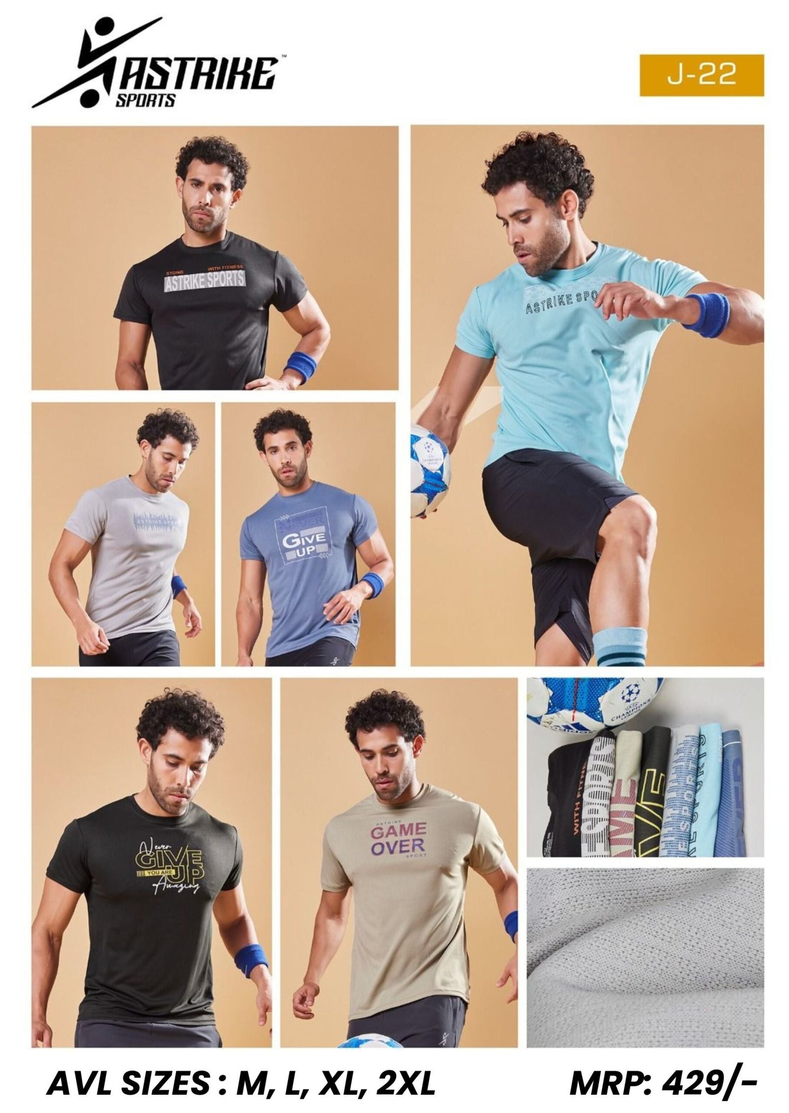 J-22 Men’s Solid Slim Fit Crew Neck T-Shirt – Smart Casual Wear | Wholesale Price | Box Pack of 6 Pcs - Image 1