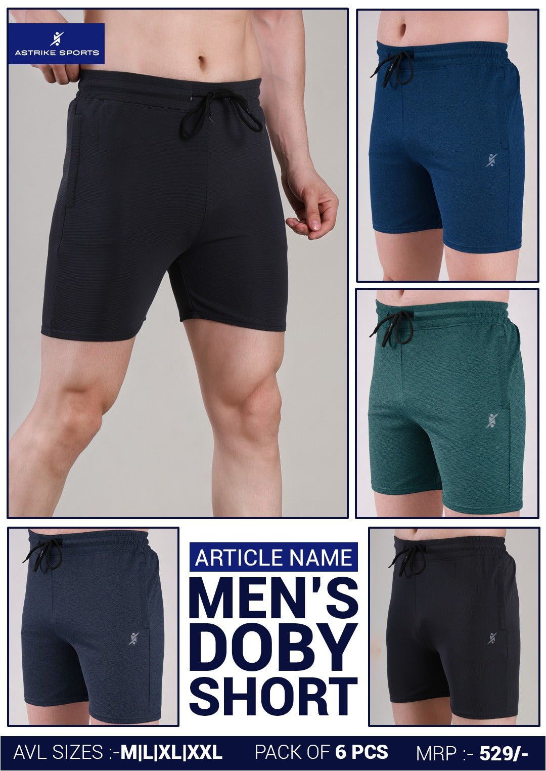 WhatsAppImage2026-01-09at5.16.03PM Men’s Regular Fit Dobby Shorts – Smart Casual & Sports Wear | Wholesale Price | Box Pack of 6 Pcs - Image 1