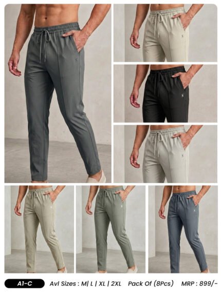 Men’s Regular Fit Sports Track Pants – Activewear & Casual Wear | Wholesale Price | Box Pack of 8 Pcs