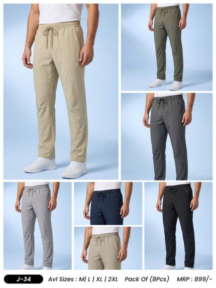 Men’s Regular Fit Sports Track Pants – Activewear & Casual Wear | Wholesale Price | Box Pack of 8 Pcs