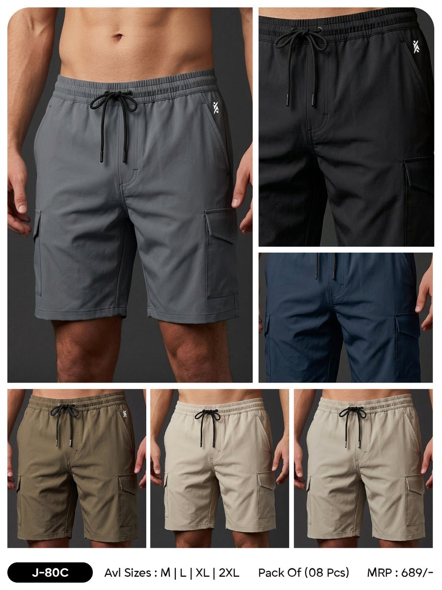 J-80C Men’s Regular Fit Shorts – Smart Casual & Sports Wear | Wholesale Price | Box Pack of 8 Pcs - Image 1