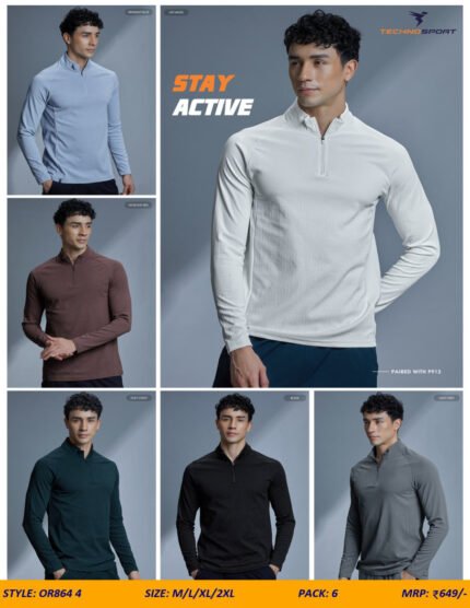 Men’s Round Neck Full Sleeve T-Shirt – Sports & Smart Casual Wear | Wholesale Price | Box Pack of 6 Pcs